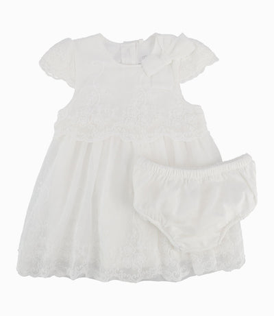 Vestido Recién Nacida Con Flores 0 meses / Blanco