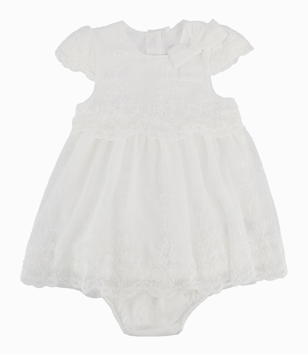 Vestido Recién Nacida Con Flores 0 meses / Blanco