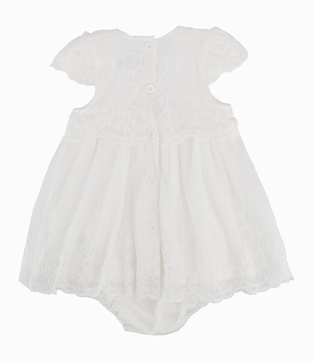 Vestido Recién Nacida Con Flores 0 meses / Blanco