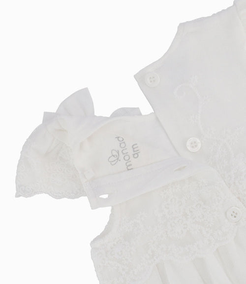 Vestido Recién Nacida Con Flores 0 meses / Blanco