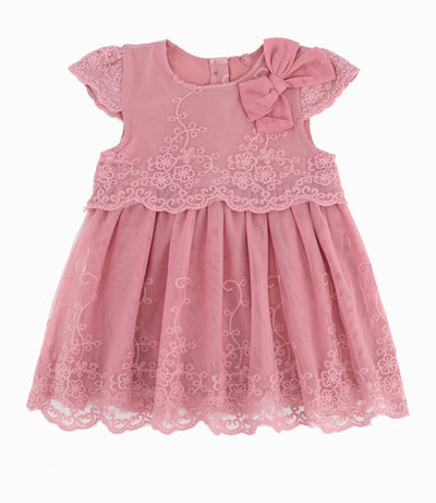Vestido Recién Nacida Con Flores 0 meses / Palo Rosa
