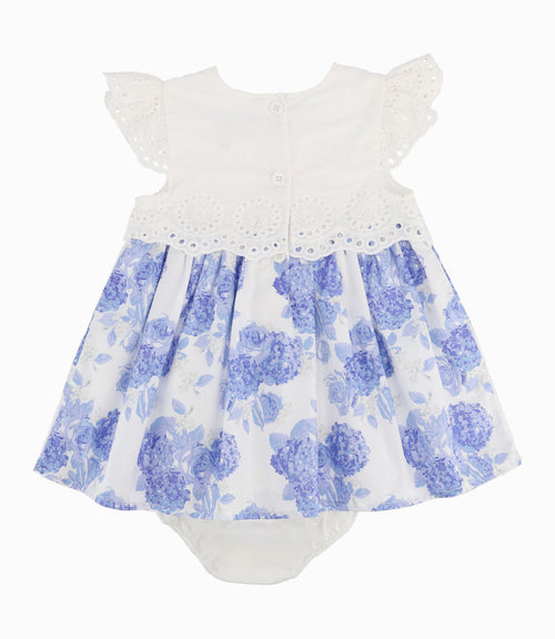 Vestido Recién Nacida Con Flores 0 meses / Celeste