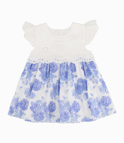 Vestido Recién Nacida Con Flores 0 meses / Celeste