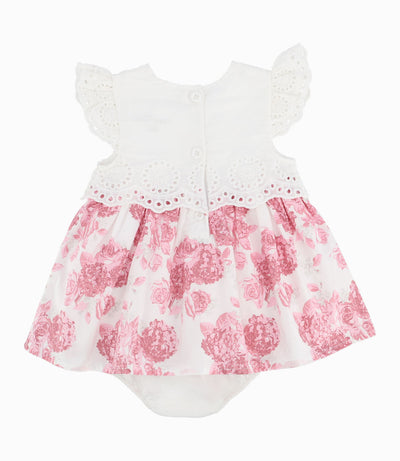 Vestido Recién Nacida Con Flores 0 meses / Palo Rosa