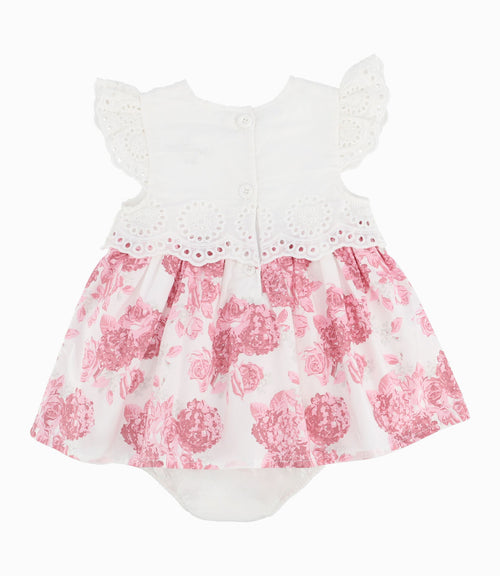 Vestido Recién Nacida Con Flores 0 meses / Palo Rosa