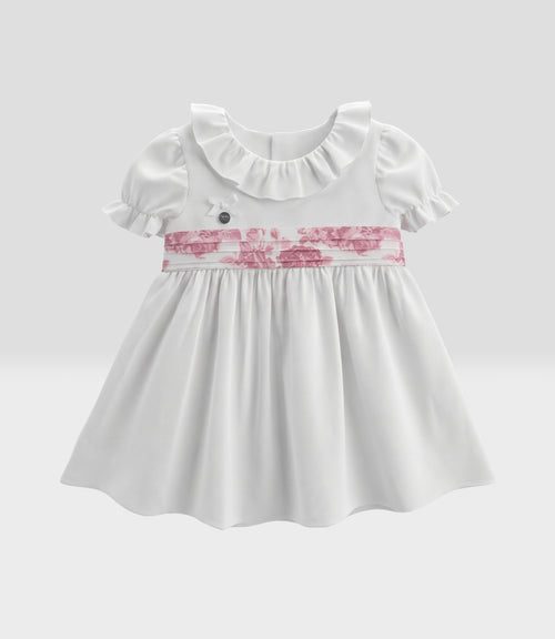 Vestido Recién Nacida Con Puntos 0 meses / Blanco