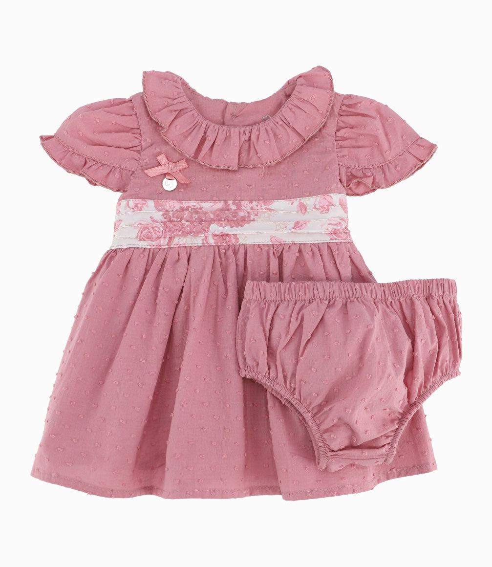 Vestido Recién Nacida Con Puntos 0 meses / Palo Rosa