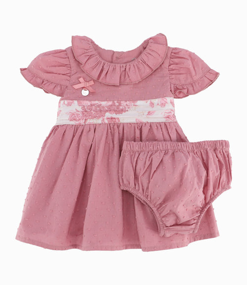Vestido Recién Nacida Con Puntos 0 meses / Palo Rosa