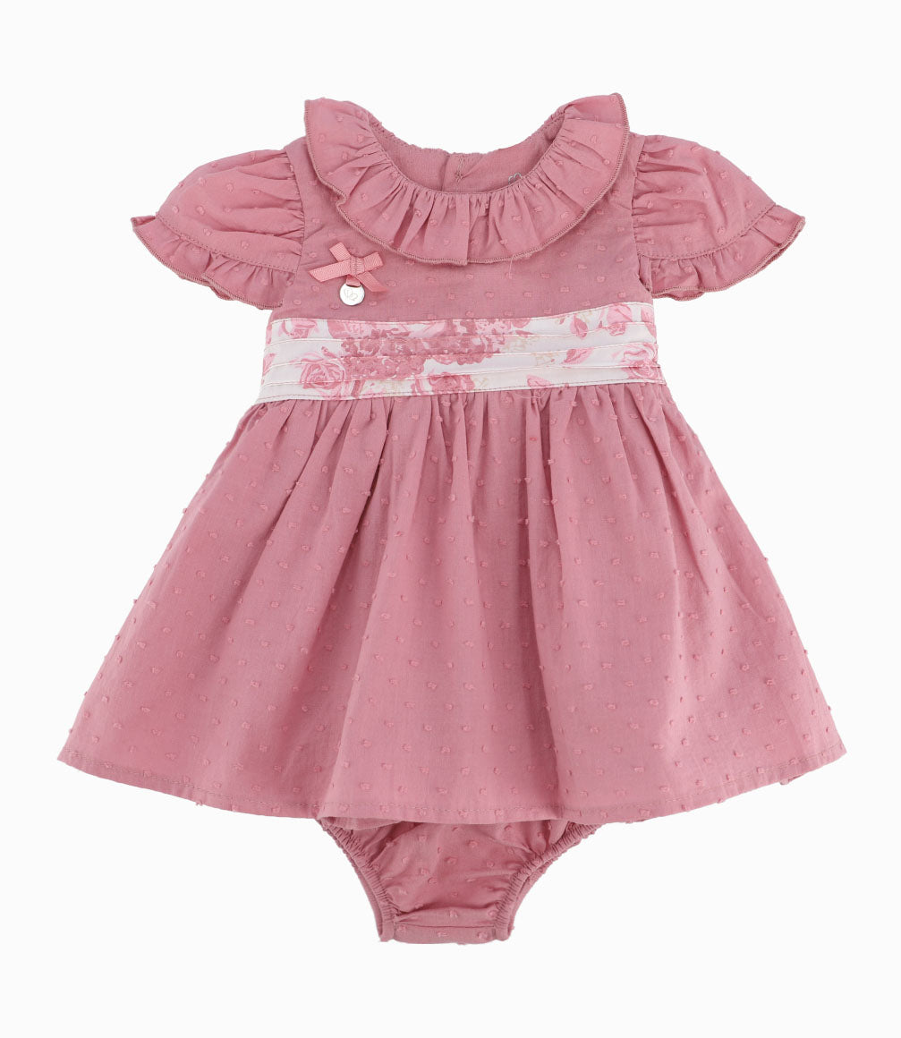 Vestido Recién Nacida Con Puntos 0 meses / Palo Rosa