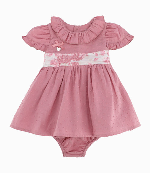 Vestido Recién Nacida Con Puntos 0 meses / Palo Rosa