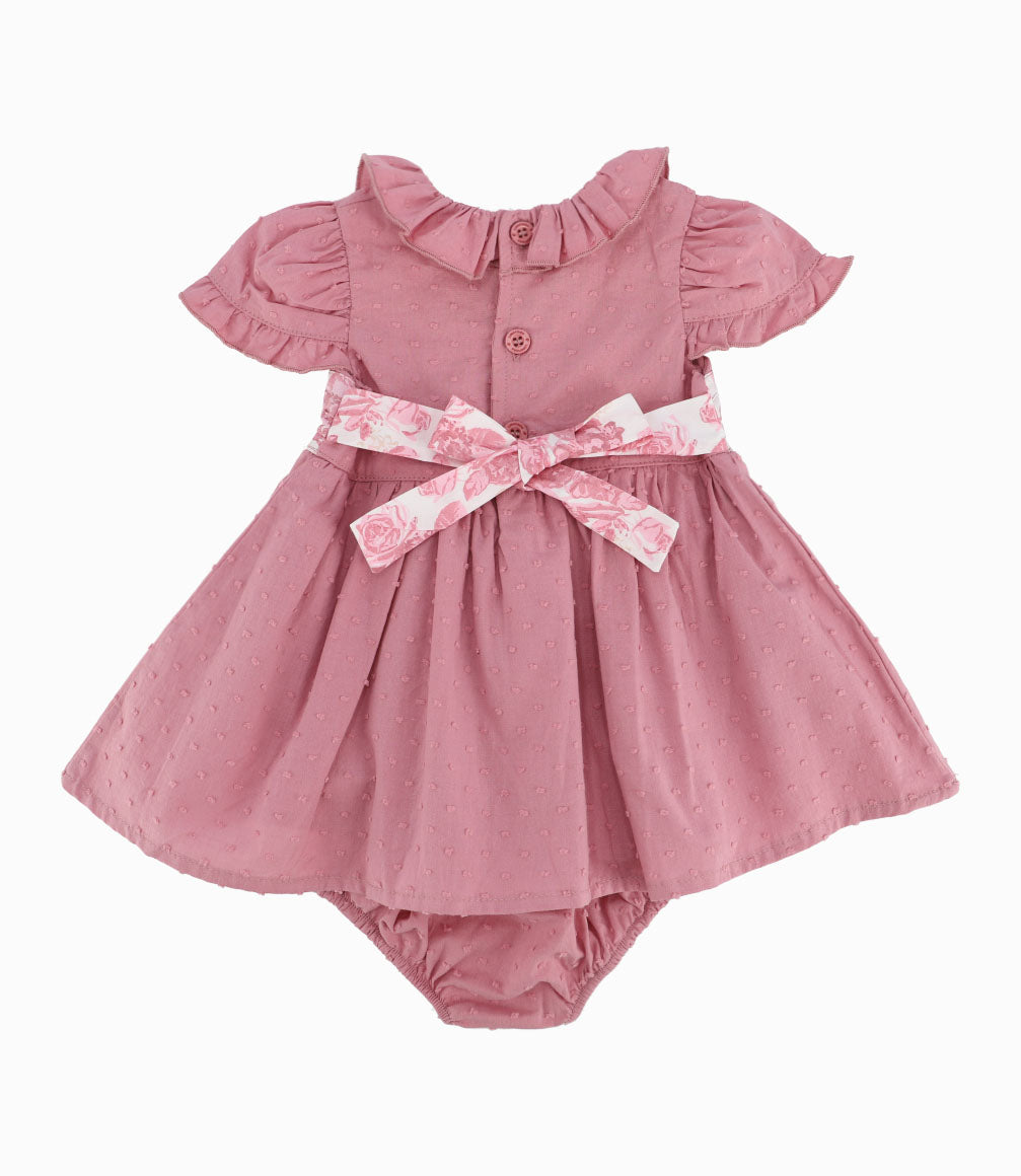 Vestido Recién Nacida Con Puntos 0 meses / Palo Rosa