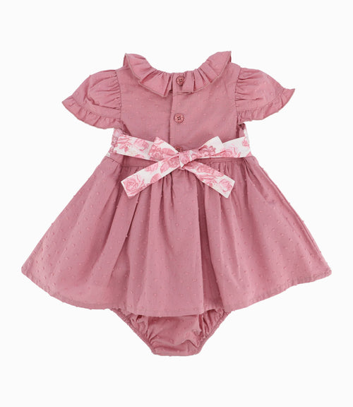 Vestido Recién Nacida Con Puntos 0 meses / Palo Rosa
