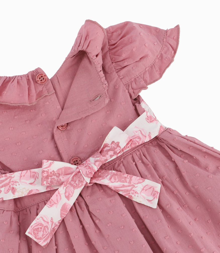 Vestido Recién Nacida Con Puntos 0 meses / Palo Rosa