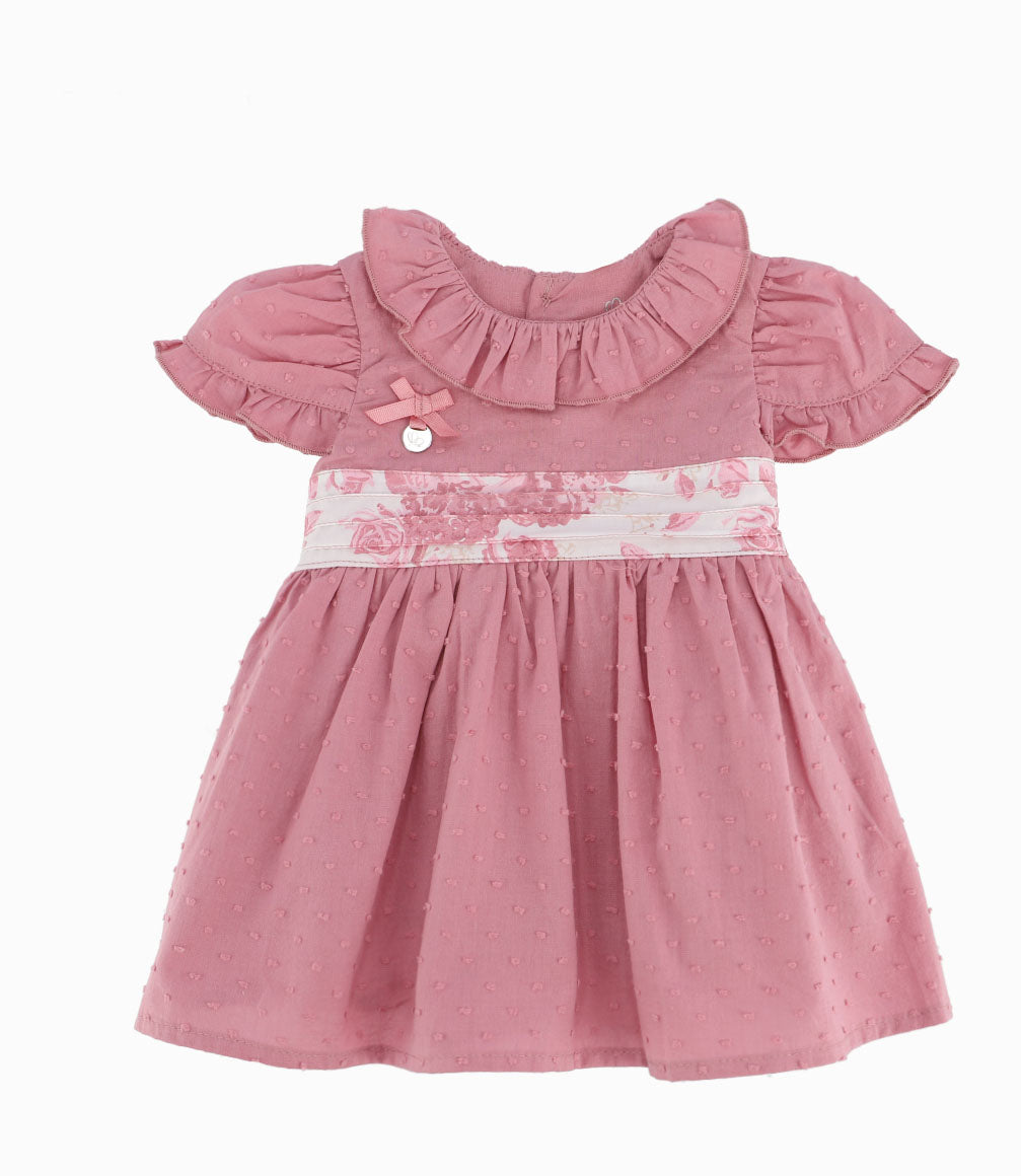 Vestido Recién Nacida Con Puntos 0 meses / Palo Rosa