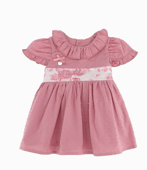 Vestido Recién Nacida Con Puntos 0 meses / Palo Rosa