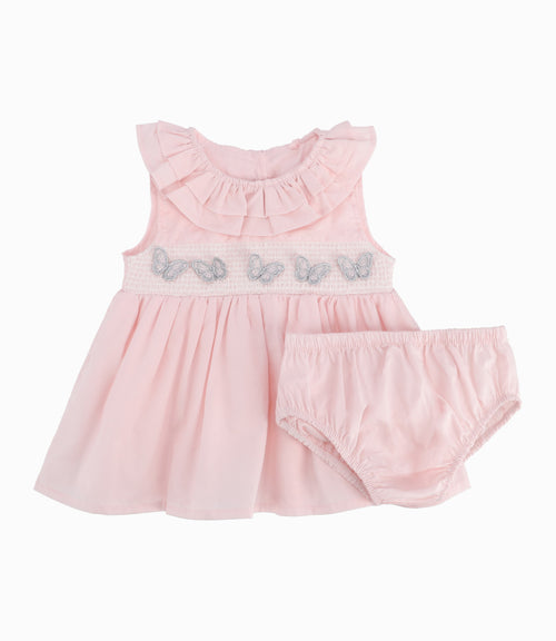 Vestido Recién Nacida Con Vuelos 0 meses / Palo Rosa