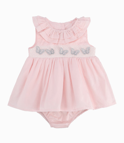 Vestido Recién Nacida Con Vuelos 0 meses / Palo Rosa