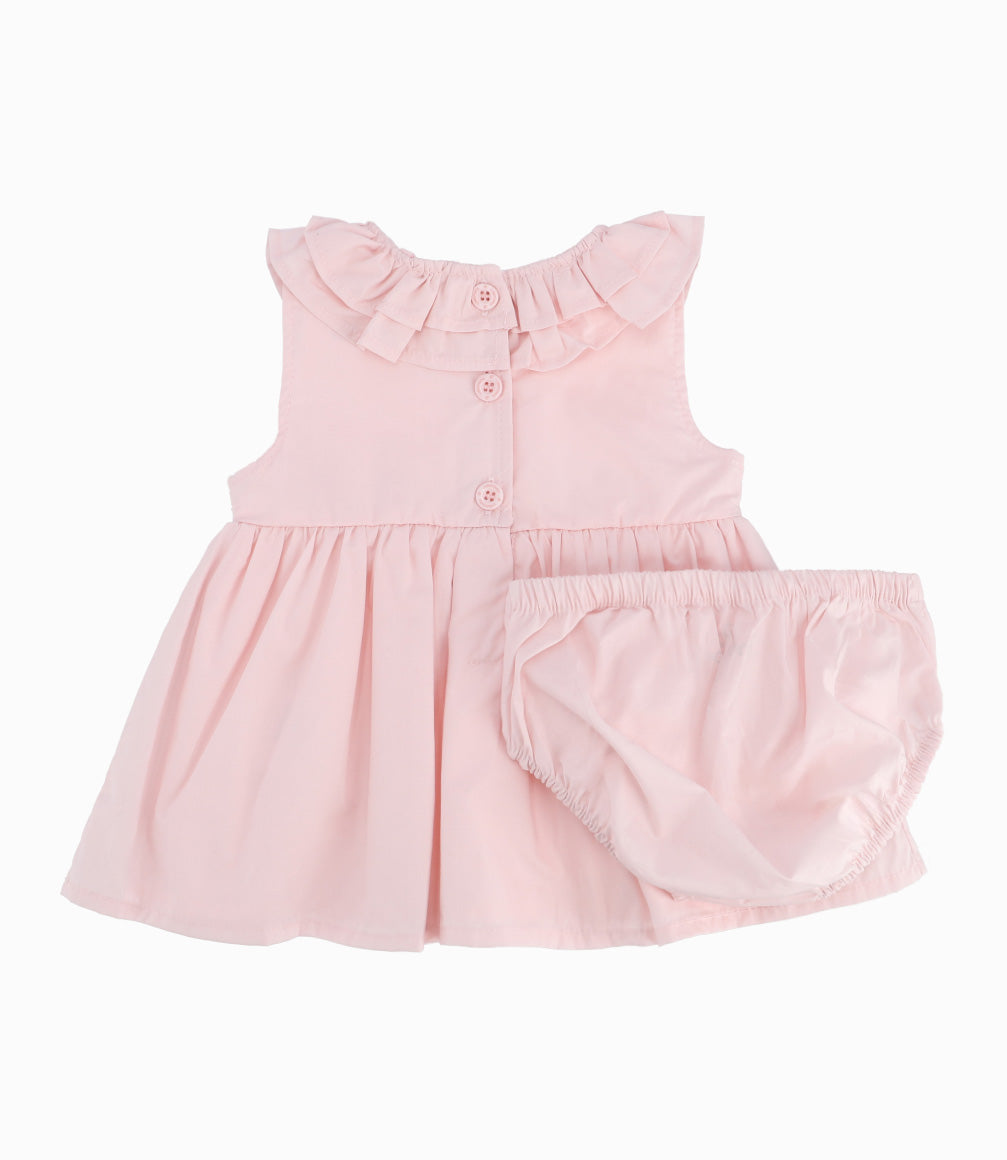 Vestido Recién Nacida Con Vuelos 0 meses / Palo Rosa