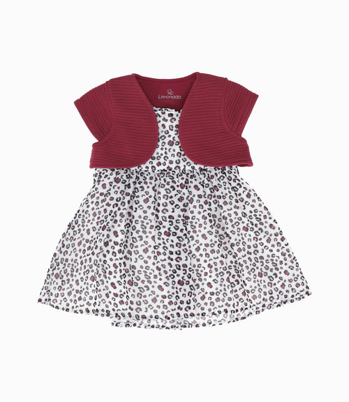 Vestido recién nacida con bolero acolchado 0 meses / Burdeo