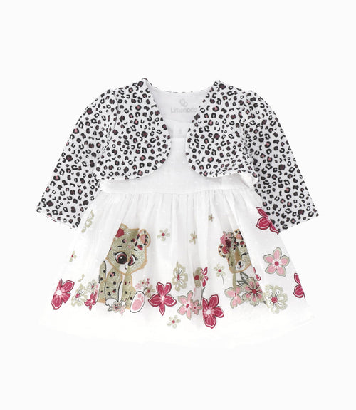 Vestido recién nacida con leopardo 0 meses / Blanco