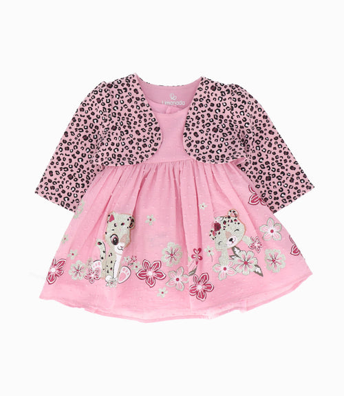 Vestido recién nacida con leopardo 0 meses / Palo Rosa