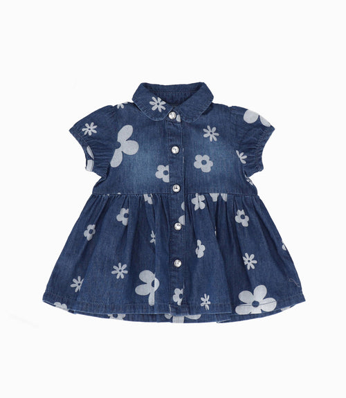 Vestido recién nacida con flores 0 meses / Azul Marino