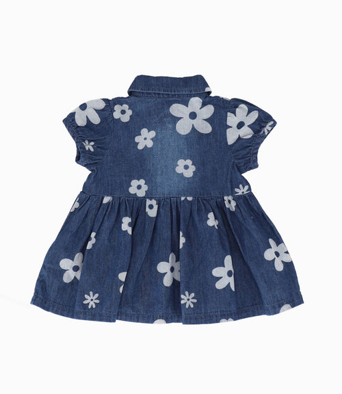 Vestido recién nacida con flores 0 meses / Azul Marino