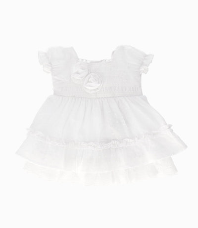 Vestido recién nacida de gaza 0 meses / Blanco