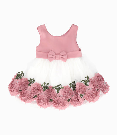 Vestido Recién nacida con tul 0 meses / Palo Rosa
