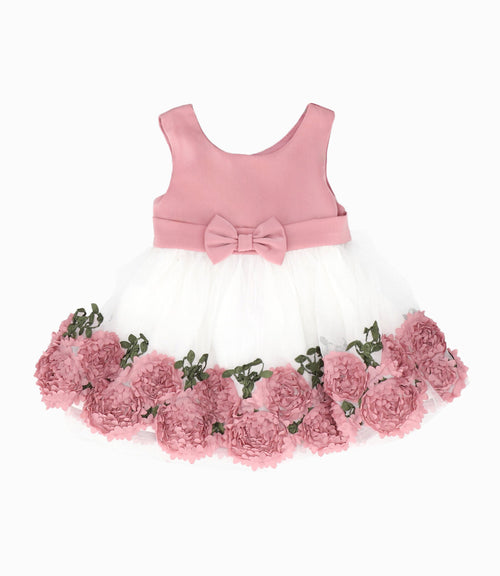 Vestido Recién nacida con tul 0 meses / Palo Rosa