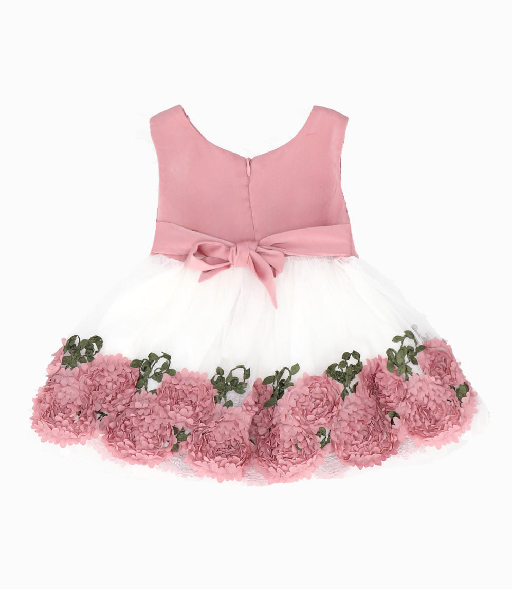 Vestido Recién nacida con tul 0 meses / Palo Rosa