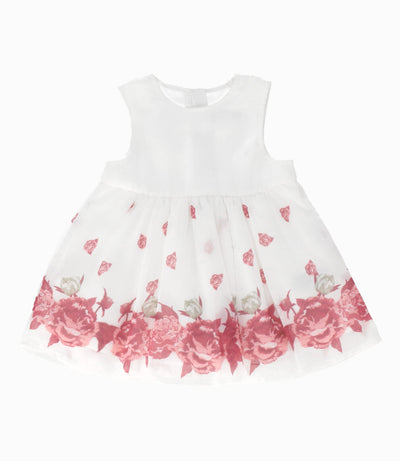 Vestido Recién nacida con flores 0 meses / Palo Rosa