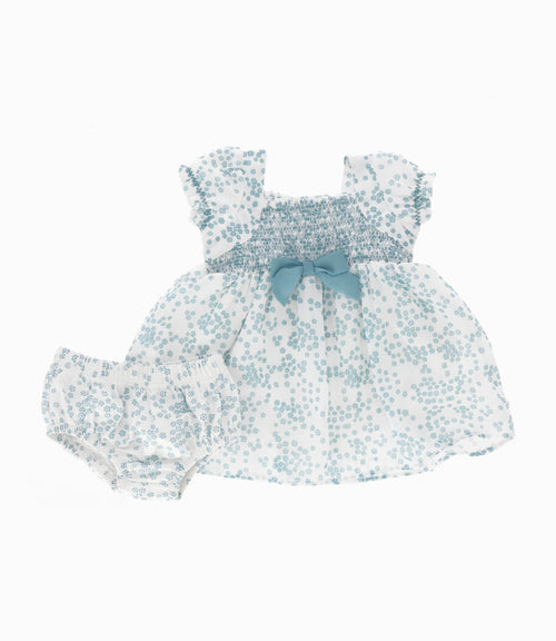 Vestido recién nacida floreado 0 meses / Menta