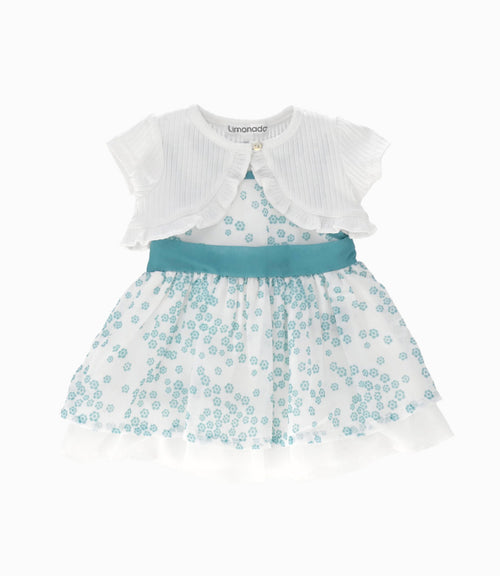 Vestido recién nacida floreado 0 meses / Menta