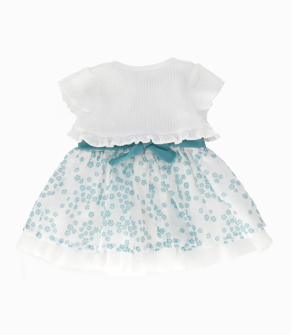 Vestido recién nacida floreado 0 meses / Menta