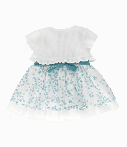 Vestido recién nacida floreado 0 meses / Menta