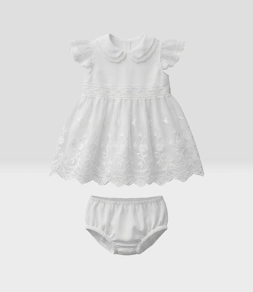 Vestido recién nacida de tul 0 meses / Blanco
