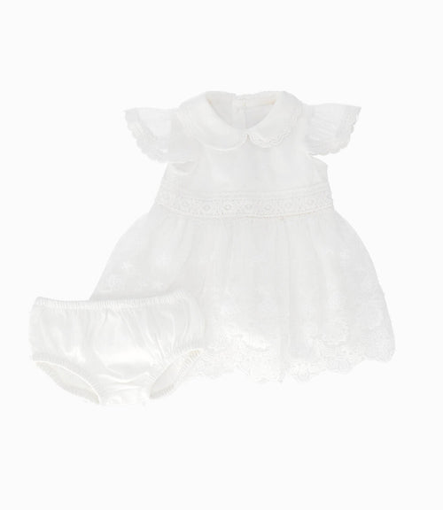 Vestido recién nacida de tul 0 meses / Blanco