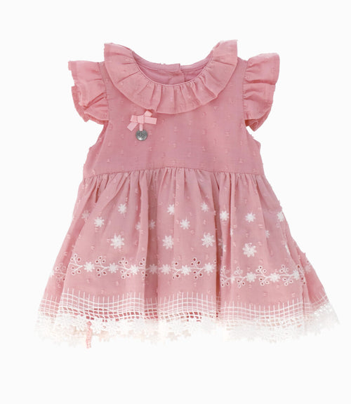 Vestido recién nacida bordado 0 meses / Rosado