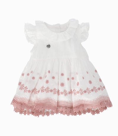 Vestido recién nacida bordado 0 meses / Blanco