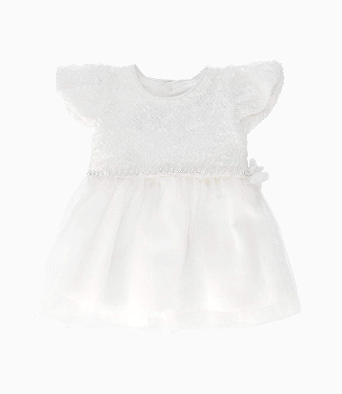 Vestido Recién nacida con perlas 0 meses / Blanco