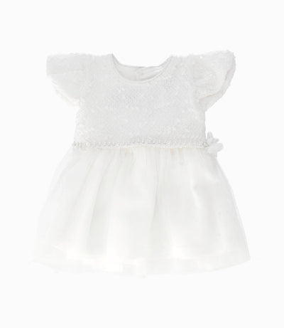 Vestido Recién nacida con perlas 0 meses / Blanco