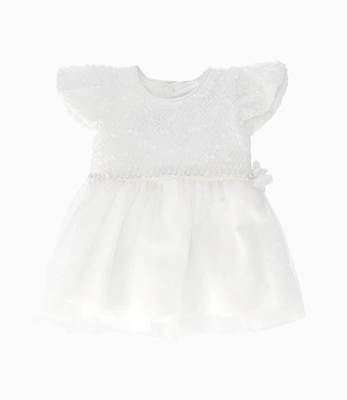 Vestido Recién nacida con perlas 0 meses / Blanco