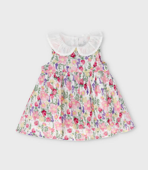 Vestido recién nacida floreado con bolero 0 meses / Rosado
