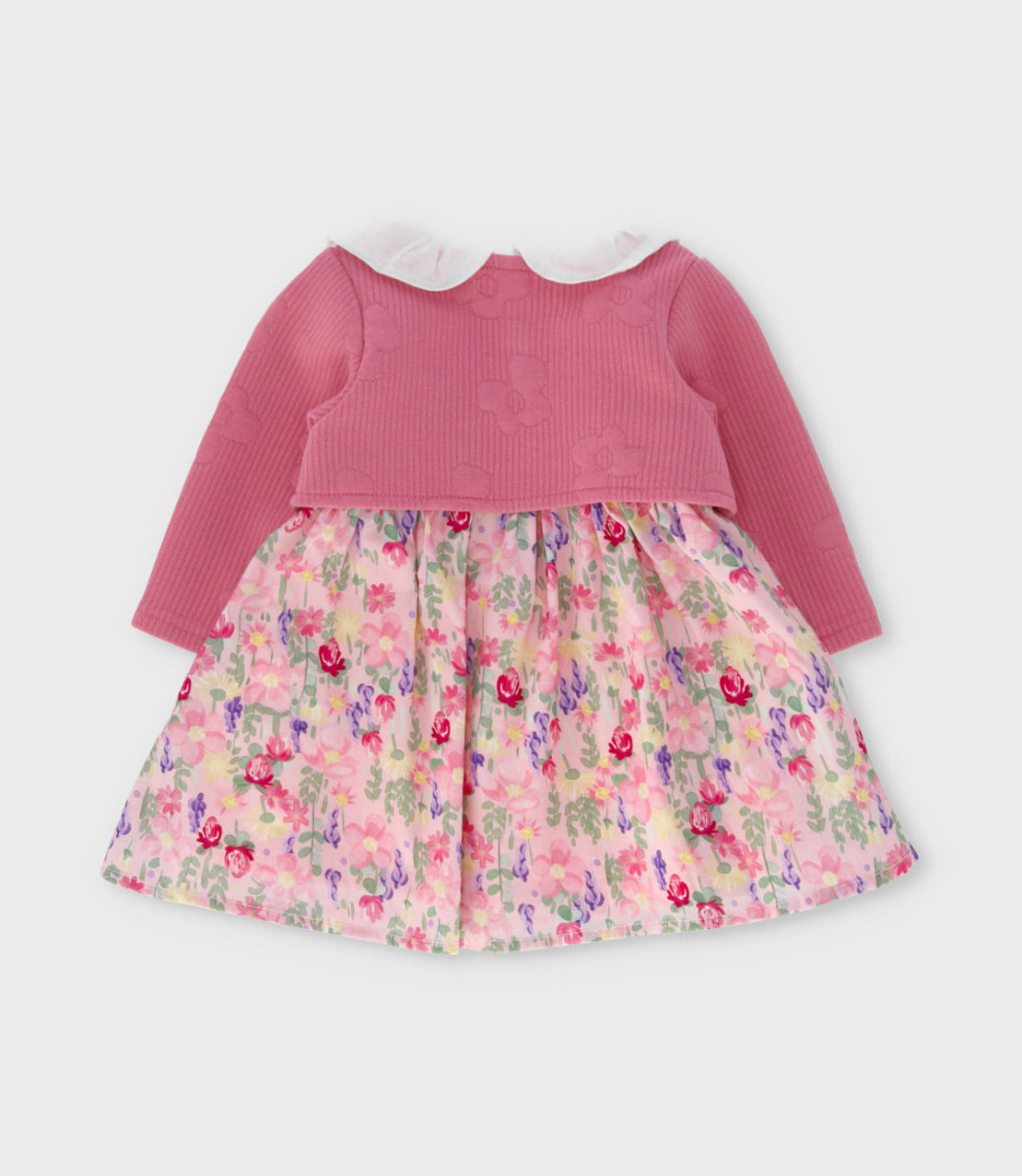 Vestido recién nacida floreado con bolero 0 meses / Coral