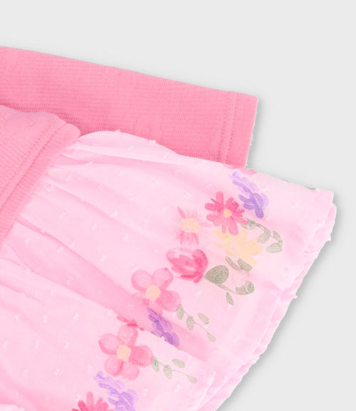 Vestido recién nacida tejido con flores 0 meses / Coral