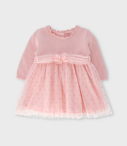 Vestido recién nacida con flores y lazo