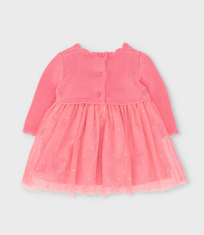 Vestido recién nacida con flores y lazo