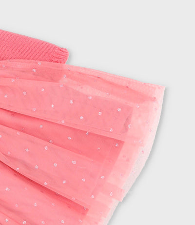 Vestido recién nacida con flores y lazo 0 meses / Coral