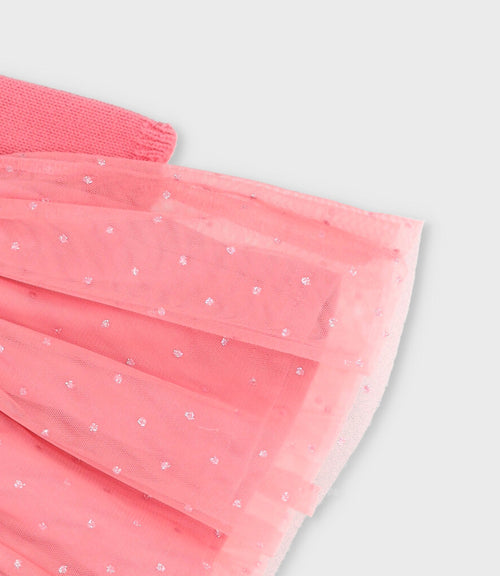 Vestido recién nacida con flores y lazo 0 meses / Coral